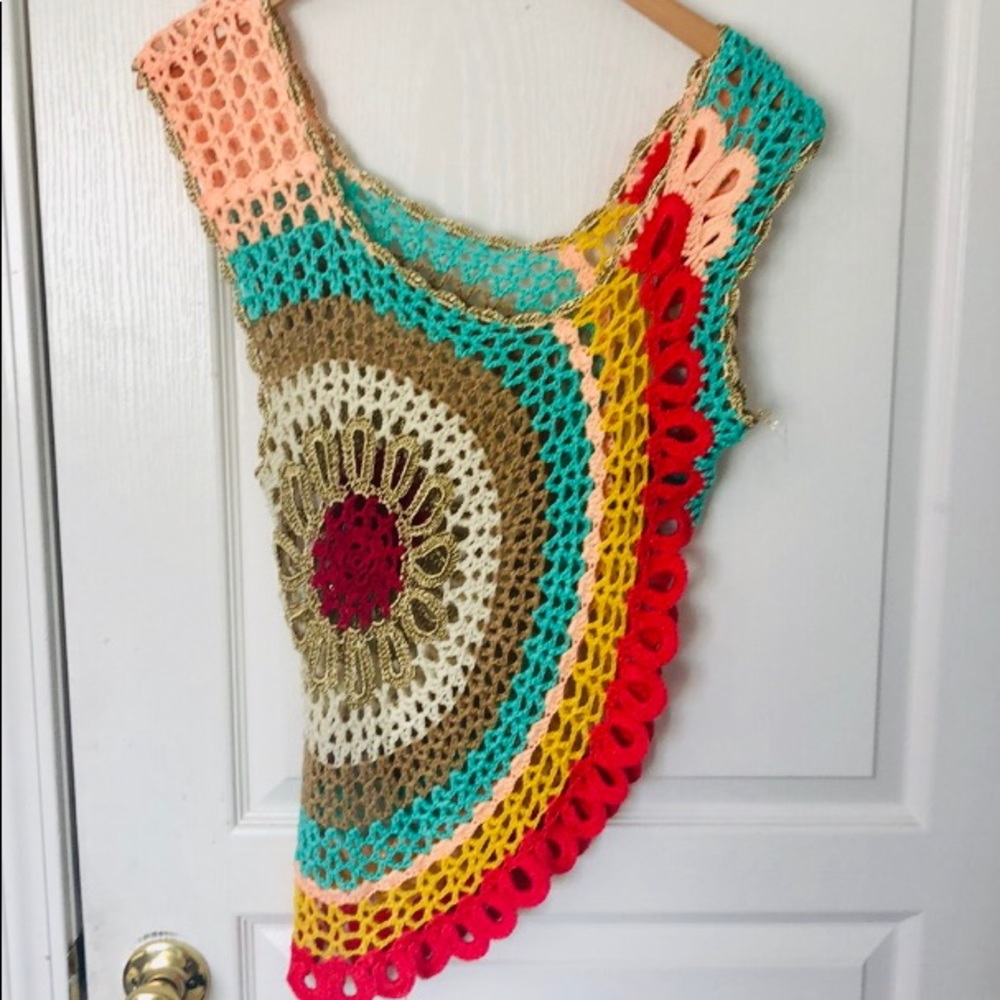 Colorful knit top or bikini coverup
